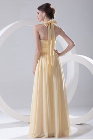 Chiffon Strapless Column Floor Length Dress with Sash