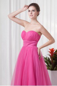 Net Sweetheart A Line Dress with Sash