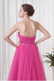 Net Sweetheart A Line Dress with Sash