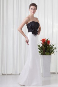 Satin Strapless Sheath Dress with Hand-made Flower