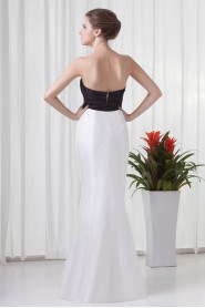 Satin Strapless Sheath Dress with Hand-made Flower