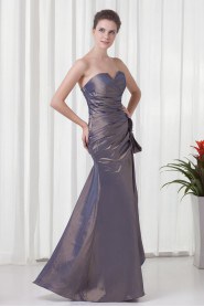 Taffeta Strapless Sheath Dress with Hand-made Flower