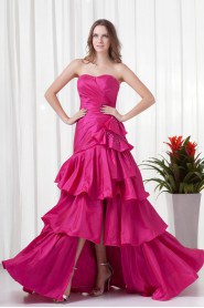 Taffeta Sweetheart A Line Dress with Gathered Ruched Bodice