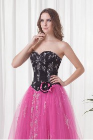 Satin and Net Sweetheart Ball Gown with Embroidered and Jacket