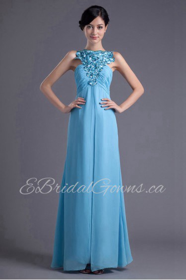 Chiffon Jewel Column Dress