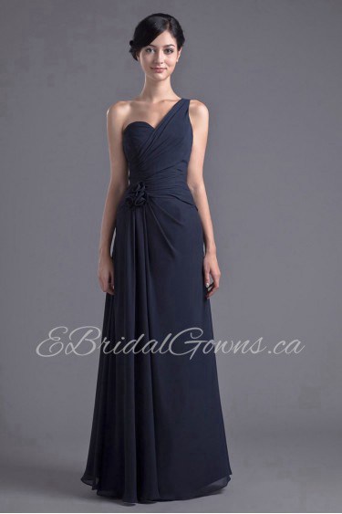 Chiffon One Shoulder Column Dress