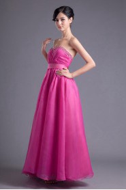 Organza Sweetheart A Line Dress with Sash and Sequins