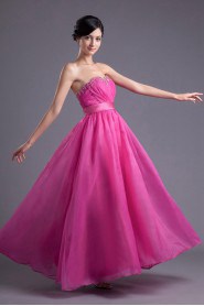 Organza Sweetheart A Line Dress with Sash and Sequins