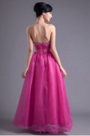 Organza Sweetheart A Line Dress with Sash and Sequins