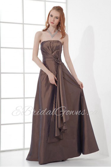 Taffeta Strapless Sheath Bow Dress