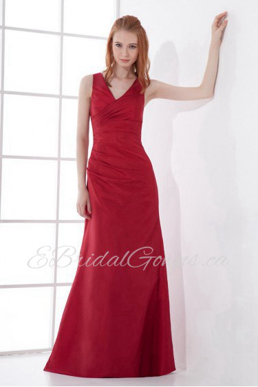 Taffeta V Neckline A Line Dress