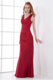 Taffeta V Neckline A Line Dress