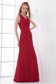 Taffeta V Neckline A Line Dress