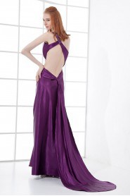 Satin Asymmetrical A Line Ankle-Length Dress