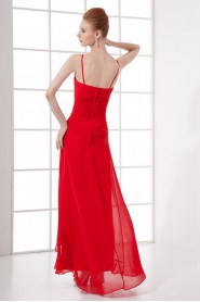 Chiffon A Line Ankle-Length Beaded Dress