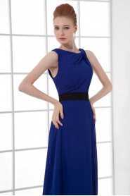 Chiffon Scoop Column Dress with Sash