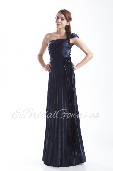 Satin One Shoulder Column Dress