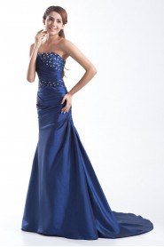 Taffeta Strapless Sheath Dress with Embroidery