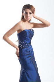 Taffeta Strapless Sheath Dress with Embroidery