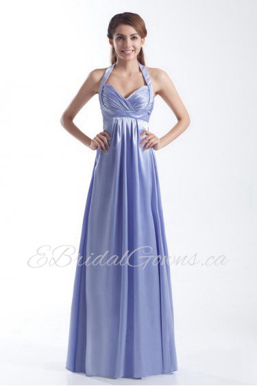 Satin Halter Empire Dress