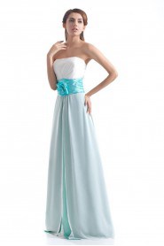 Chiffon Strapless Column Dress with Hand-made Flower