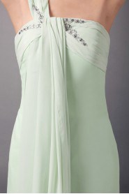 Chiffon One Shoulder Column Dress with Embroidery