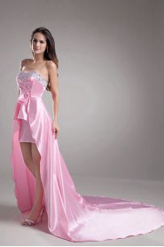 Satin Sweetheart A Line Dress with Embroidery