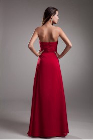 Chiffon Strapless Empire Dress with Embroidery