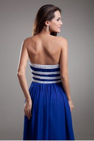 Chiffon Strapless Dress with Embroidery