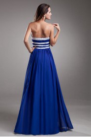 Chiffon Strapless Dress with Embroidery