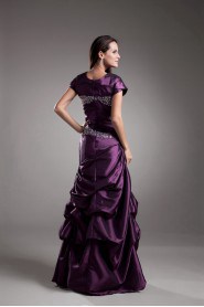 Taffeta Square Short Sleeves Dress