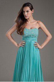 Chiffon Sweetheart Column Floor Length Dress with Sequins