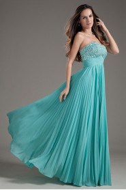 Chiffon Sweetheart Column Floor Length Dress with Sequins