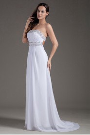 Chiffon Scoop Column Gown with Sequins