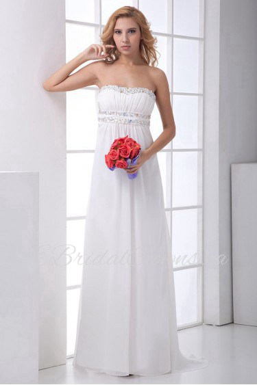 Chiffon Sweetheart Empire Dress with Sequins