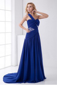 Chiffon One Shoulder A Line Dress with Sequins