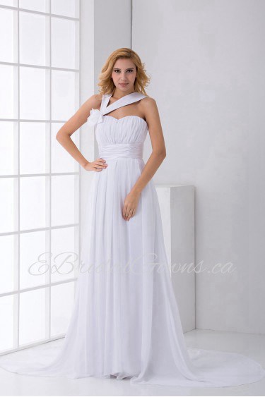 Chiffon Sweetheart Dress with Sash