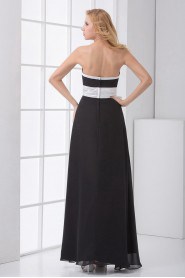 Chiffon Strapless Column Dress with Sash