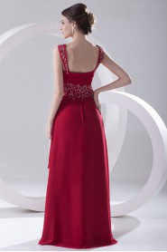 Chiffon Strapless A Line Dress with Embroidery