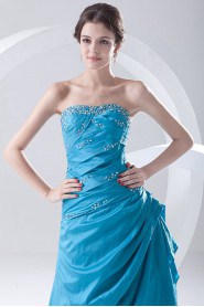 Chiffon Strapless A Line Dress with Sequins