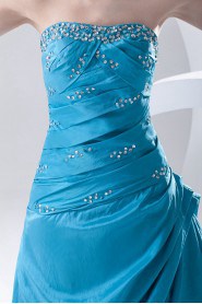 Chiffon Strapless A Line Dress with Sequins