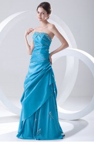 Chiffon Strapless A Line Dress with Sequins