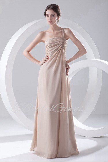 Chiffon One Shoulder Column Dress