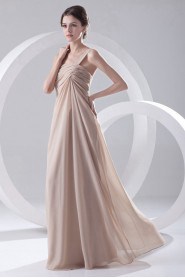 Chiffon One Shoulder Column Dress