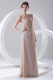 Chiffon One Shoulder Column Dress