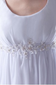 Chiffon Square Column Dress with Embroidery