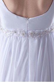 Chiffon Square Column Dress with Embroidery