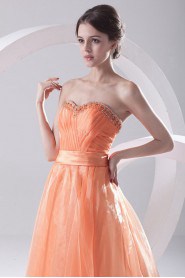 Organza Sweetheart A Line Beaded Dress