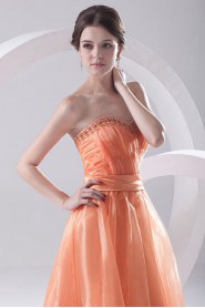 Organza Sweetheart A Line Beaded Dress