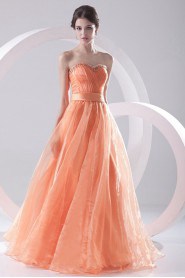 Organza Sweetheart A Line Beaded Dress